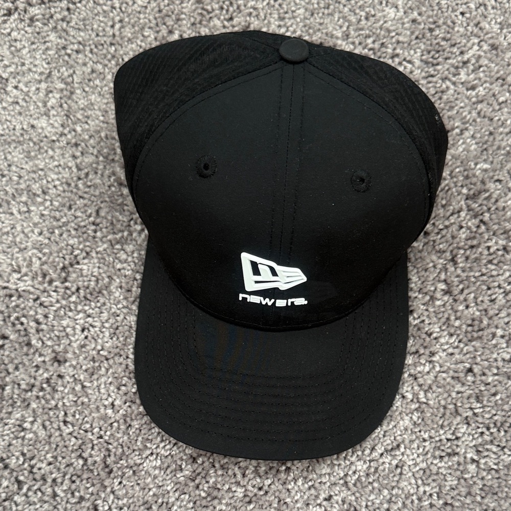 New Era Black Baseball Cap with White Logo